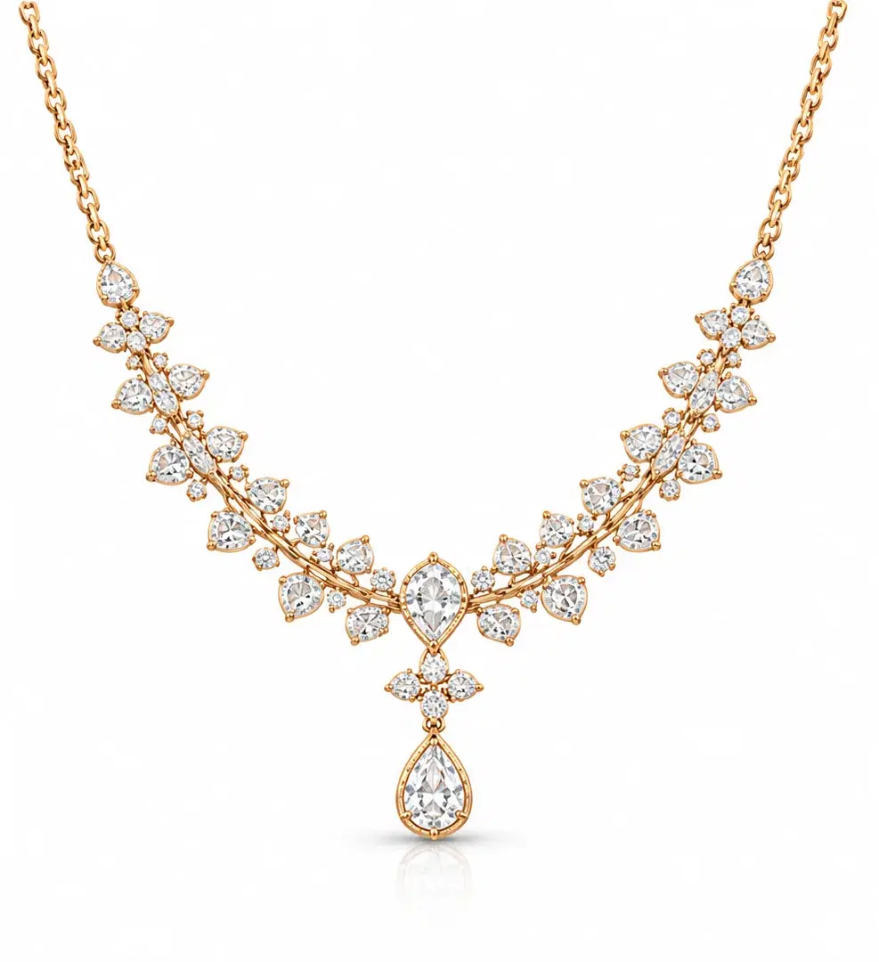 Diamond floral necklace