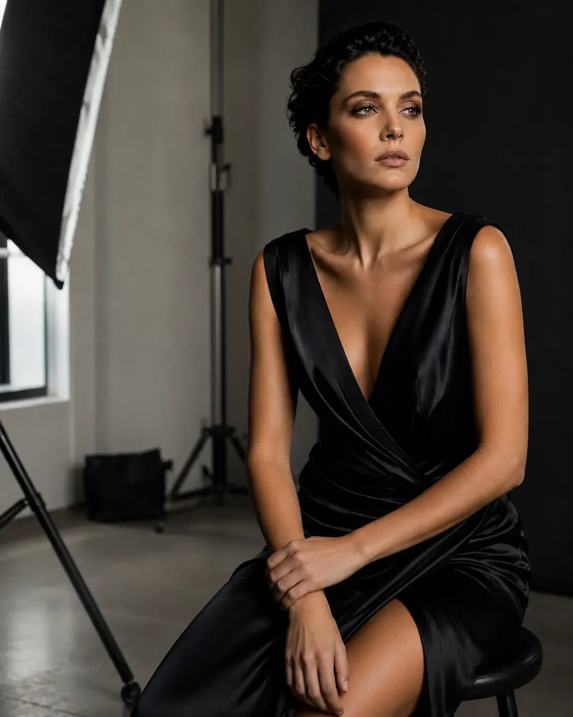 Raw studio photo of the model before jewellery